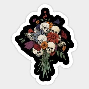 Flowery Creative Skull Halloween T Shirt Sticker